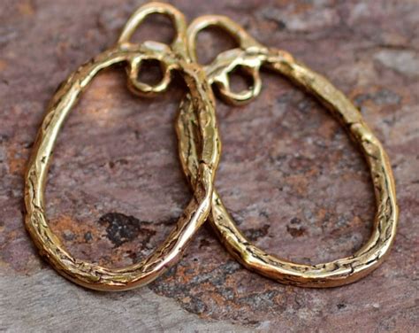 Artisan Hoop Earring Findings in Bronze, LD-264 PAIR - Etsy