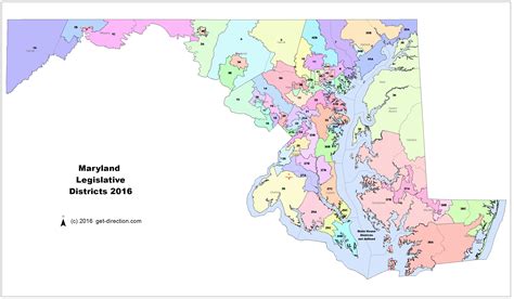 Map of Maryland Legislative Districts 2016