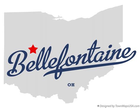 Map of Bellefontaine, OH, Ohio