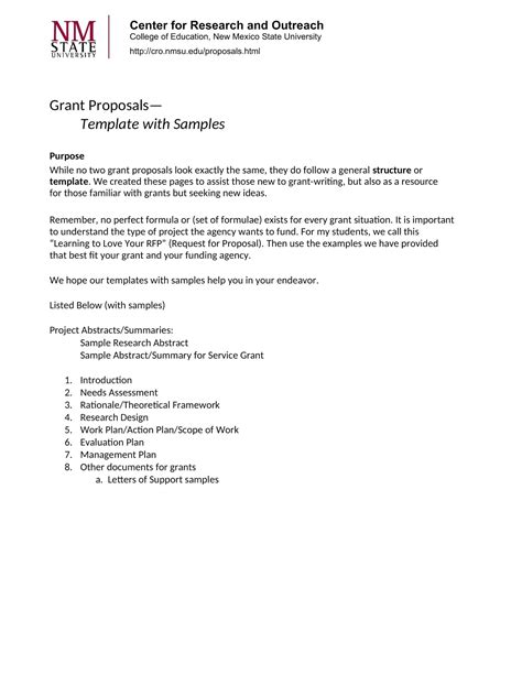 Free Printable Grant Proposal Templates [Word, PDF] For Nonprofit, Small Business