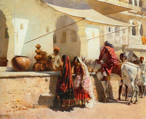 A Market Scene in India 1887 - Oil Painting by American Artist Edwin ...