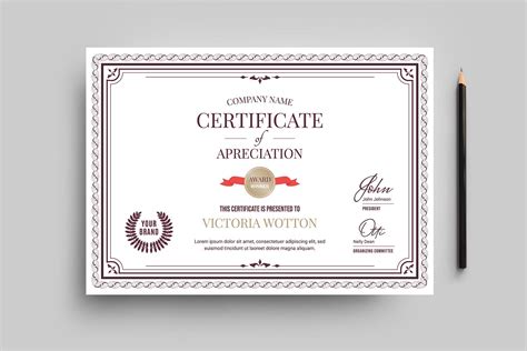 Award Certificate Template Psd