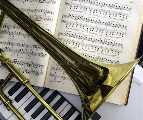 The brass trombone stock image. Image of band, musical - 24710997