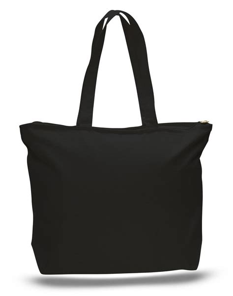 TBF - (6 Pack) Set of 6 Heavy Canvas Large Tote Bag with Zippered Closure (Black) - Walmart.com ...