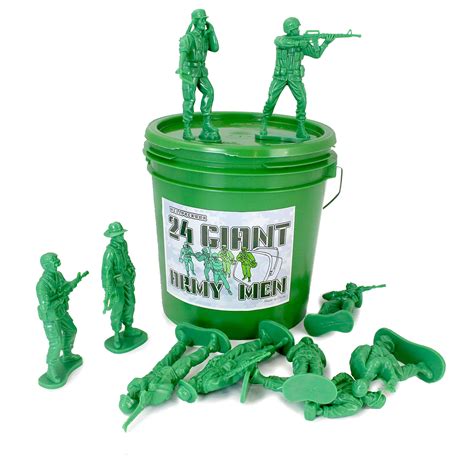 Well Pack Box 24 Giant Green Plastic Army Men Toy Soldiers Large 4.5 ...