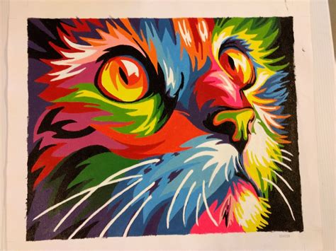 Colorful Kitten Paint by Numbers for Adults | Winnie’s Picks | Painting, Hand painting art, Cat ...