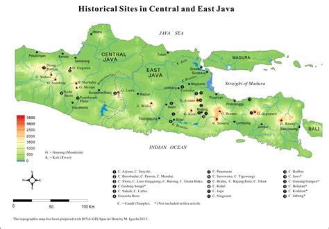 Historical sites in Central and East Java