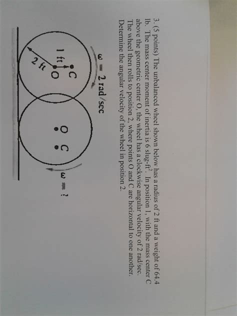 3. (5 points) The unbalanced wheel shown below has a | Chegg.com