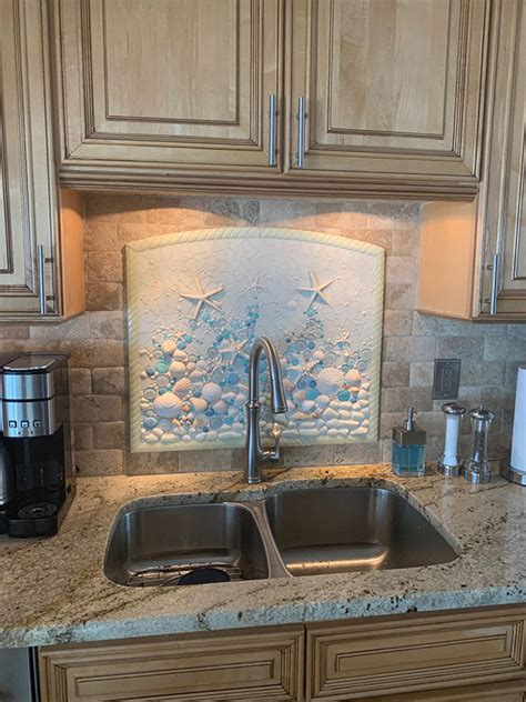 Beach Mosaic Backsplash|Designer Glass Mosaics