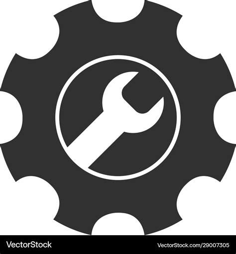 Service tools icon gear and wrench logo design Vector Image