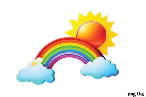 Rainbow with Sun Clipart Graphic by Sublimation Shop · Creative Fabrica