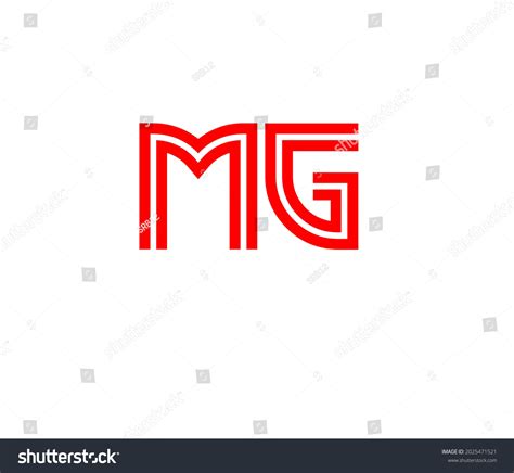 Mg Logo Design Red White Background Stock Illustration 2025471521 ...