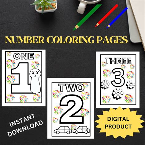 1 10 Numbers Printable Coloring Page Worksheets for KIDS - Etsy