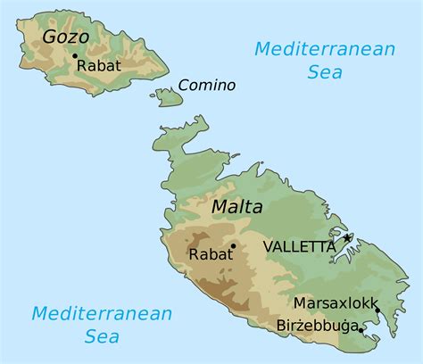 Large elevation map of Malta. Malta large elevation map | Vidiani.com | Maps of all countries in ...