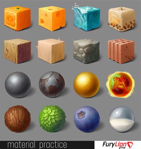 Material (texture) practice - Anastasia Radionova | Texture drawing ...