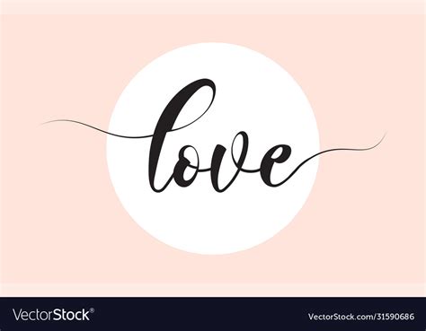 Love word handwritten with custom calligraphy Vector Image