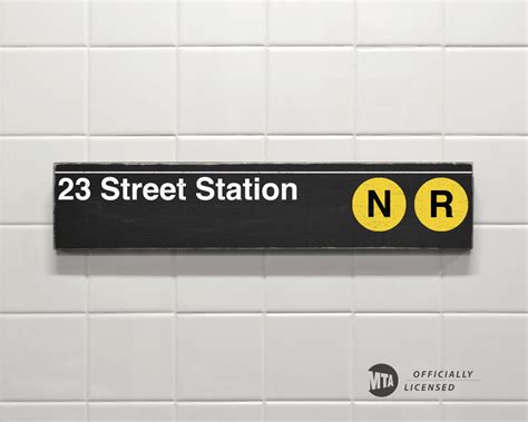 23 Street Station New York City Subway Sign Wood Sign