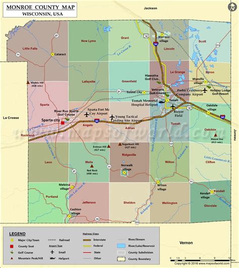 Monroe County Map, Wisconsin