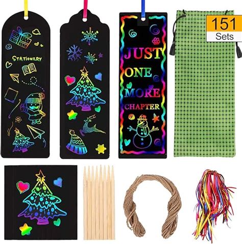 Amazon.com: Scratch Art Bookmarks for Kids, 60 PCS Rainbow Animal DIY ...