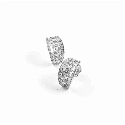 Designer Baguette Diamond Earrings - Swiss Gallery