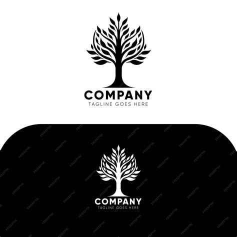 Premium Vector | Tree logo black and white