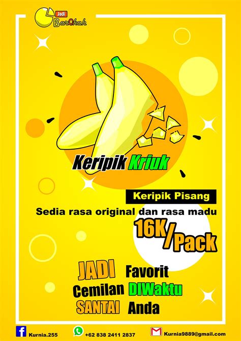 Poster keripik pisang sederhana | Keripik, Desain logo bisnis, Desain