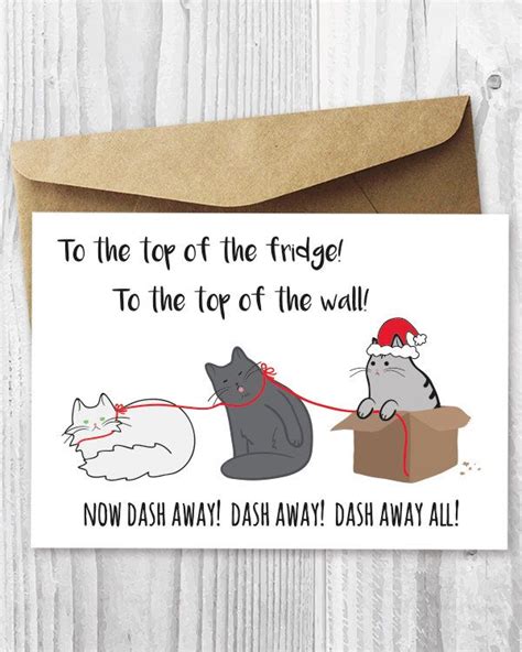 Funny Holiday Card Printable Christmas Cards Funny Cats - Etsy | Funny ...