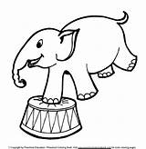 Circus Elephant Coloring Page sketch template