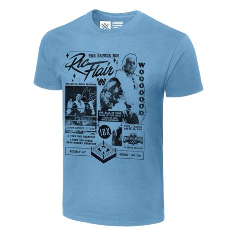 Official WWE Authentic Ric Flair Fanzine Graphic T-Shirt Blue Small ...