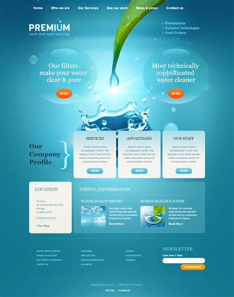Water Drop Logo, Portal Design, Agua Mineral, Magento Themes, Website Themes, Website Ideas ...