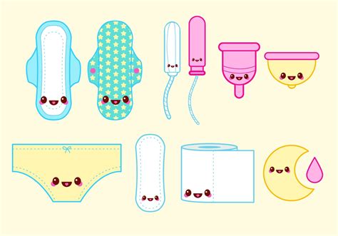 Happy Tampon Period Vector Set 115925 Vector Art at Vecteezy