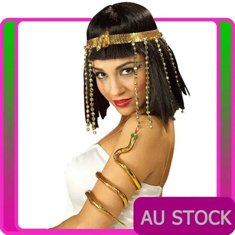 GOLD EGYPTIAN CLEOPATRA Queen of Nile Snake Headband Armband Set ...