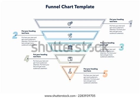 Funnel Chart Template Five Colorful Sections Stock Vector (Royalty Free ...