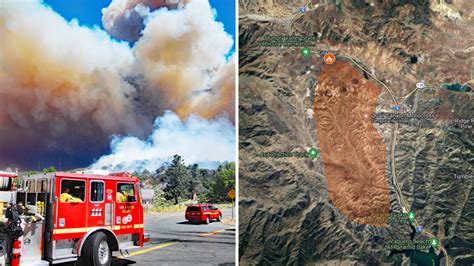 This map shows the location where the Post fire in Gorman is burning ...