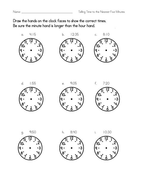 Clock Face Worksheets to Print | Activity Shelter