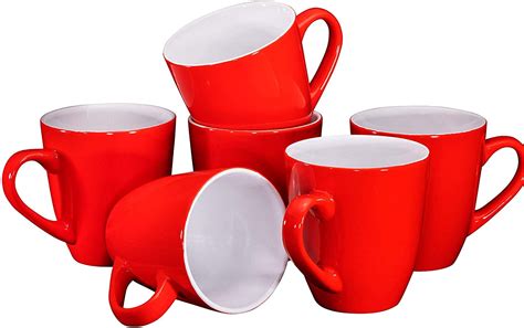 Coffee Mug Set Set of 6 Large-sized 16 Ounce Ceramic Coffee Mugs ...