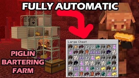 Piglin Bartering Farm - 1.16 Fully Automatic - TONS OF LOOT - YouTube