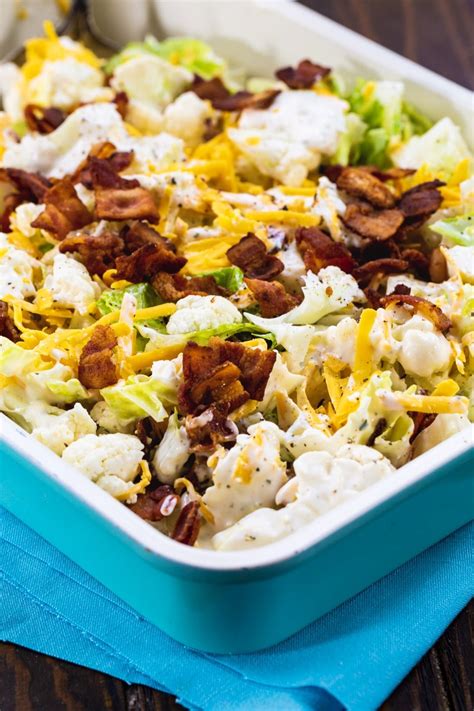 Bacon and Ranch Cauliflower Salad - Spicy Southern Kitchen