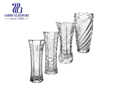 Brand Stock Small MOQ Transparent Embossed Decorative Glass Vases - China Transparent Glass Vase ...