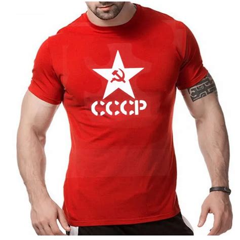 Aliexpress.com : Buy Summer CCCP Russian T Shirts Men USSR Soviet Union Man Short sleeve Tshirt ...