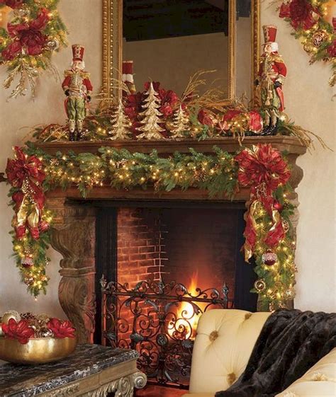 50 The Best Mantel Decoration Ideas - HOMYHOMEE | Christmas mantel ...