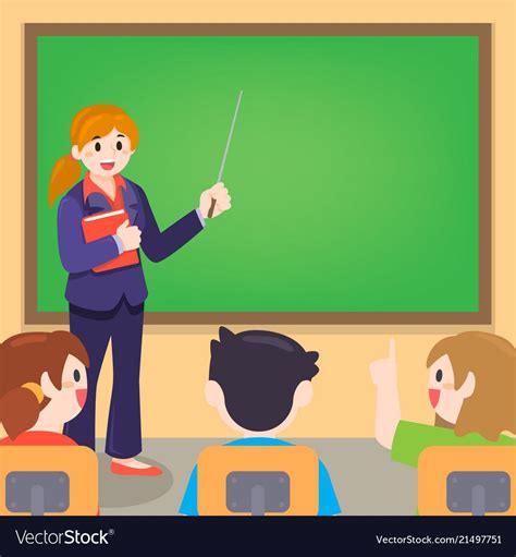 Teacher and student on lesson at classroom vector image on VectorStock