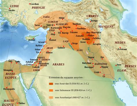 Assyrian Empire 1100 - 606 B.C. ⚔️ | Bible study plans, Bible mapping, Map