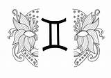 Gemini Zodiac Coloring Pages sketch template