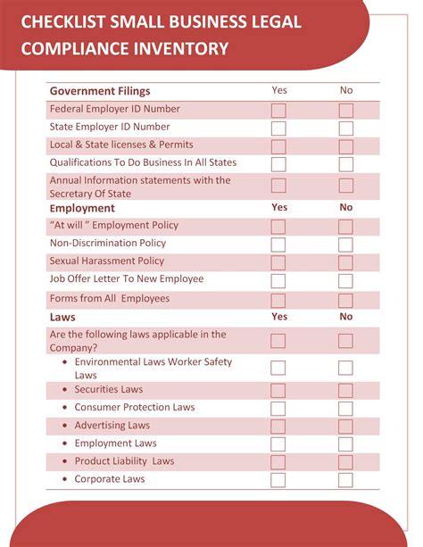 Compliance Checklist Template