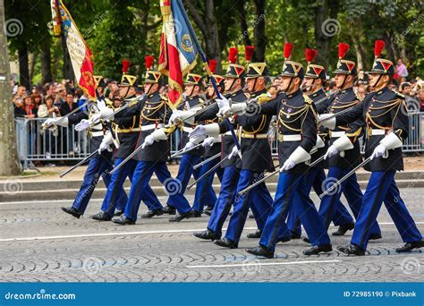 Military Parade (Defile) during the Ceremonial of French National Day, Champs Elysee Avenue ...