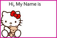 free printable name tags Hello Kitty Gifts, Cat Birthday, Birthday Party, Printable Name Tags ...