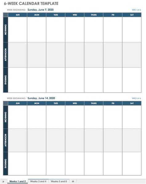 15 Free Weekly Calendar Templates | Smartsheet