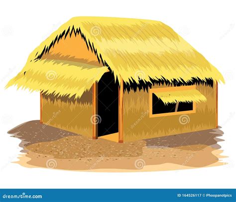 Straw hut vector design stock vector. Illustration of bamboo - 164526117