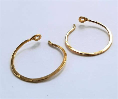 24K Gold Hoop Earrings. Pure, Hypoallergenic Thread of Gold Hoops With Hook and Eye Closure.